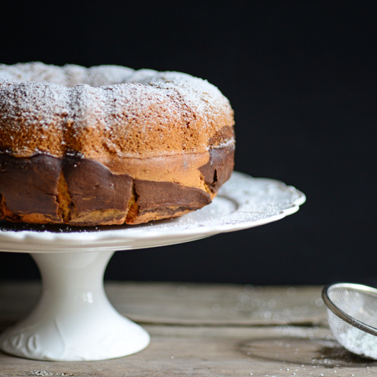 Mediterranean Marble Round Cake. 9 Inch.