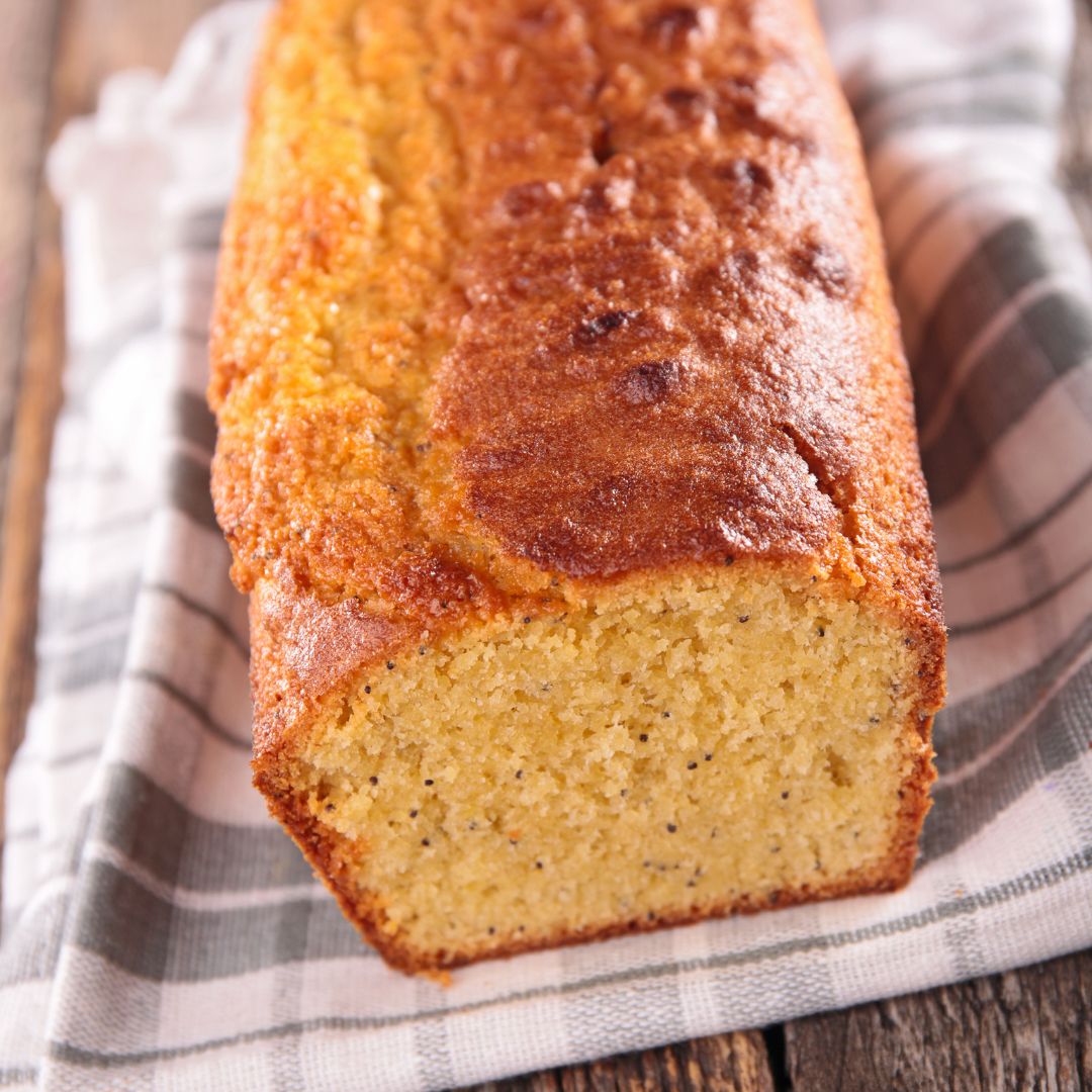 Mediterranean Cinnamon Walnut Loaf Cake. 9 x 5 x 4 inch.