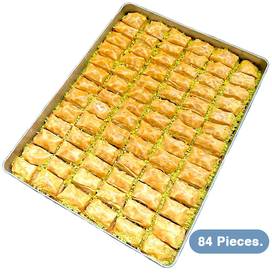 Pistachio Baklava 5.4 lb. Fresh Baked ( 84 Pieces )