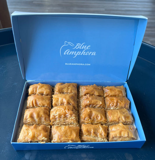 Tahini Baklava Fresh Baked 17.6 oz. ( 500 gr. ) 16 Pieces.