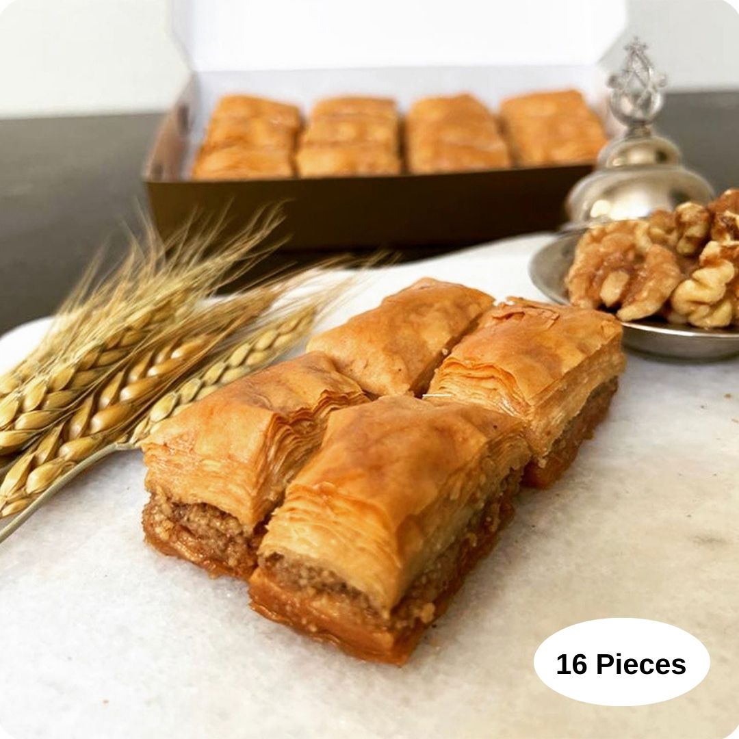 Walnut Baklava Fresh Baked 17.6 oz. ( 500 gr. ) 16 Pieces.